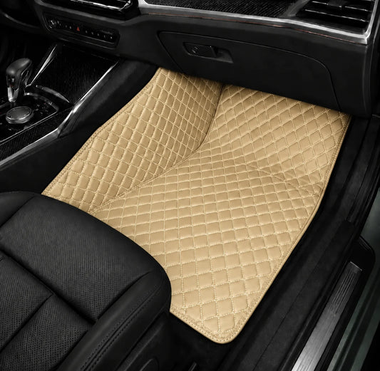 V12 Mats premium diamond custom car mats set | Cream Beige