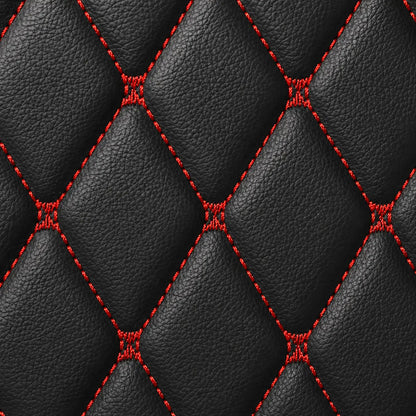V12 Mats premium diamond custom car mats set | Black and Red Stitching