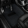 V12 Mats premium diamond custom car mats set | Black and Blue Stitching