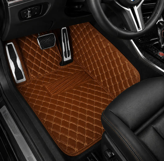 V12 Mats premium diamond custom car mats set | Caramel Brown