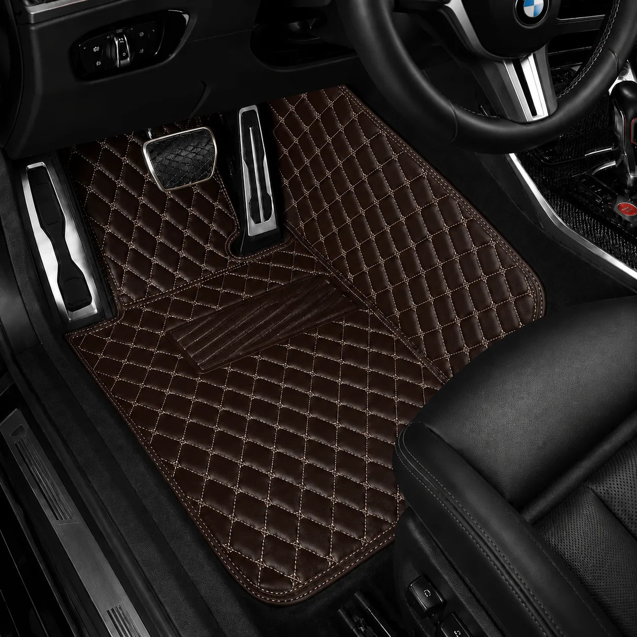 V12 Mats premium diamond custom car mats set | Chocolate Brown