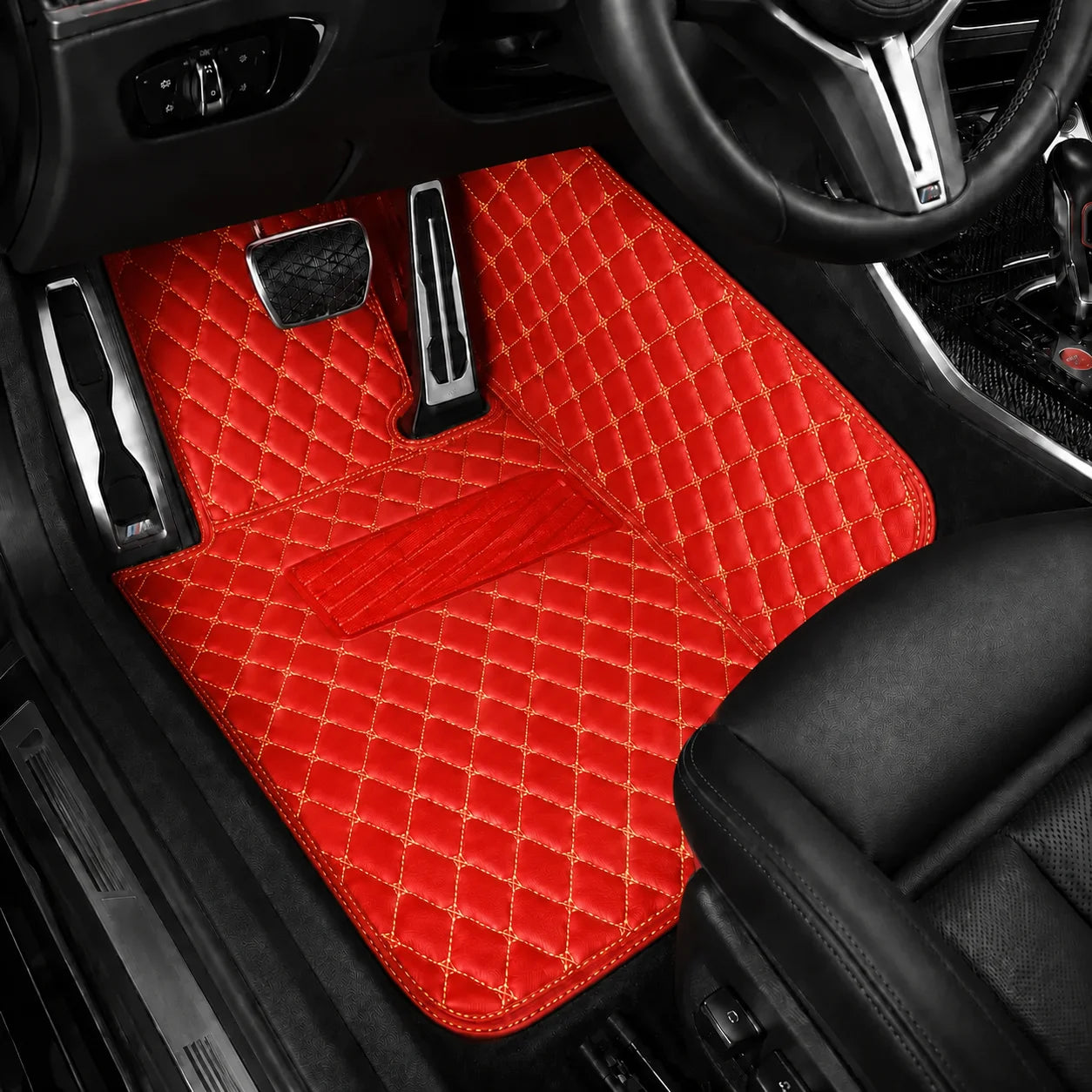 V12 Mats premium diamond custom car mats set | Ferrari Red
