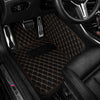 V12 Mats premium diamond custom car mats set | Black and Orange Stitching