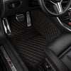 V12 Mats premium diamond custom car mats set | Black and Red Stitching
