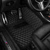 V12 Mats premium diamond custom car mats set | Black and White Stitching