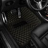 V12 Mats premium diamond custom car mats set | Black and Yellow Stitching