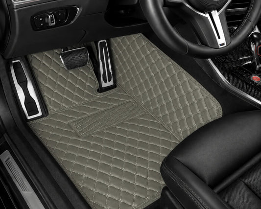 V12 Mats premium diamond custom car mats set | Light Gray
