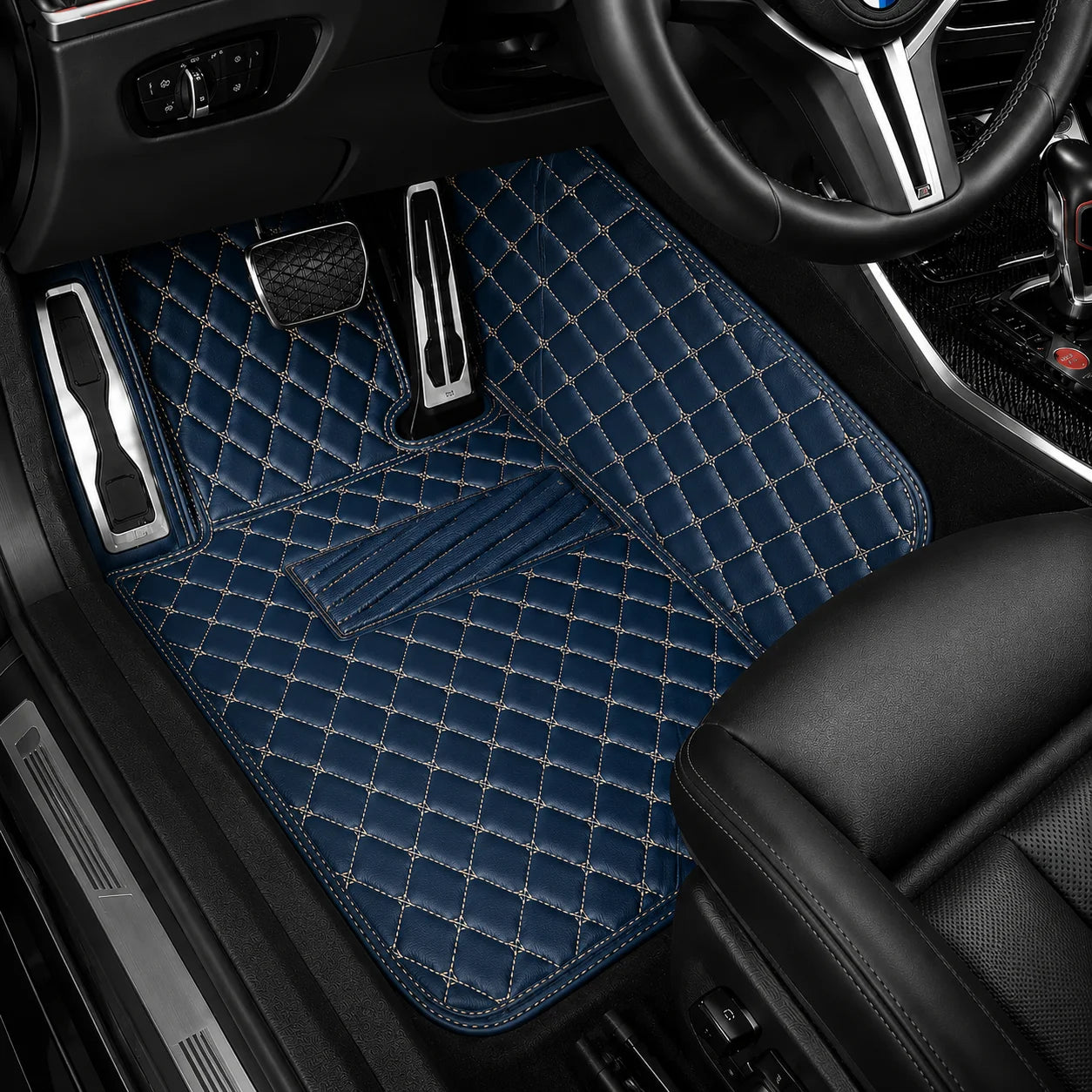 V12 Mats premium diamond custom car mats set | Vintage Blue