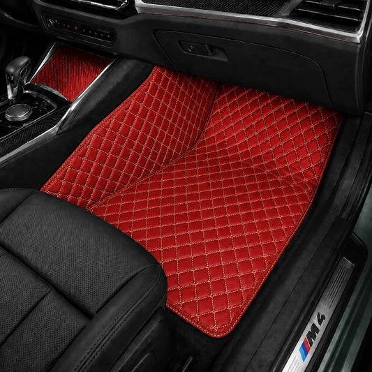 V12 Mats premium diamond custom car mats set | Cherry Red