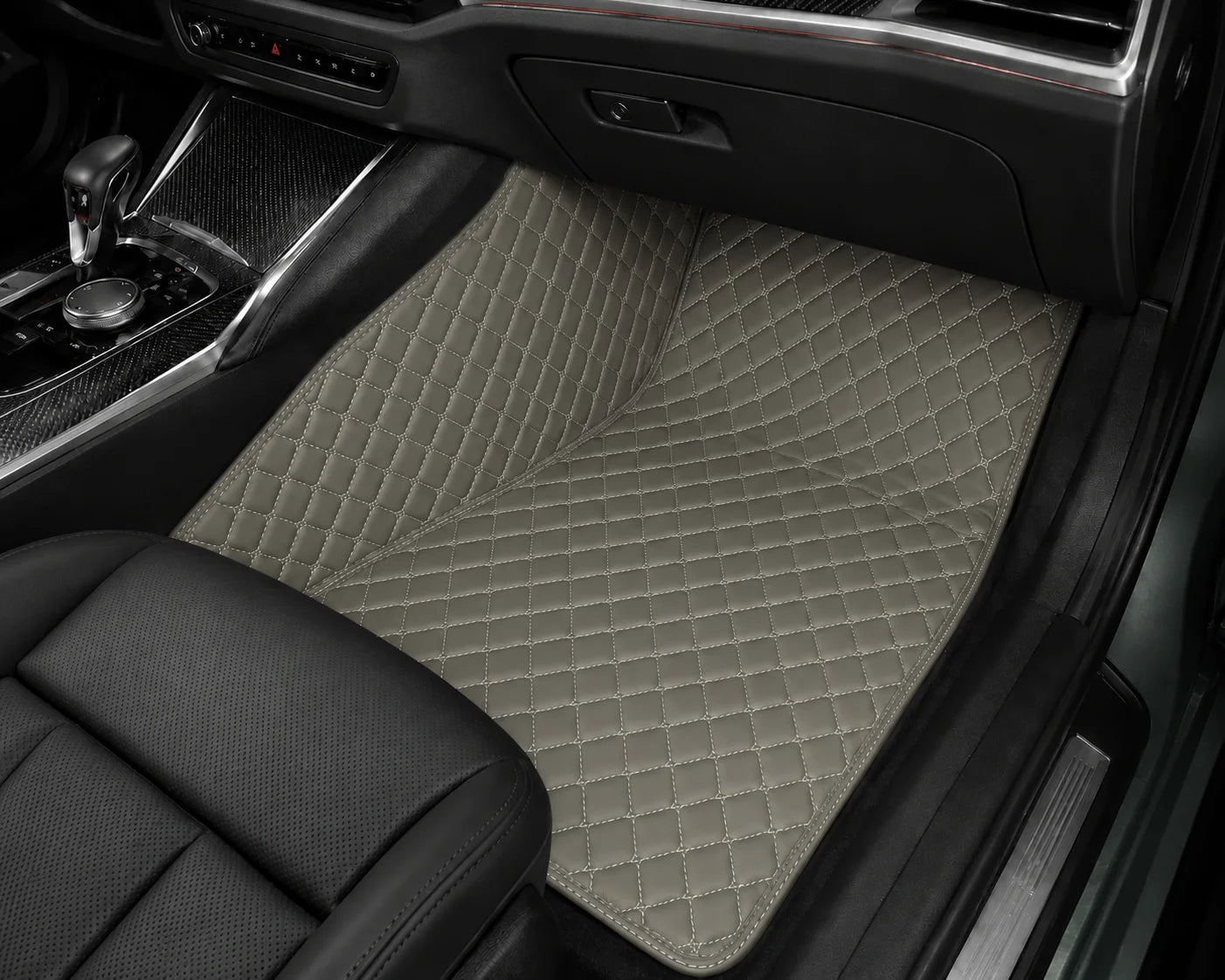 V12 Mats premium diamond custom car mats set | Light Gray