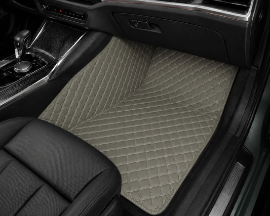 V12 Mats premium diamond custom car mats set | Light Gray