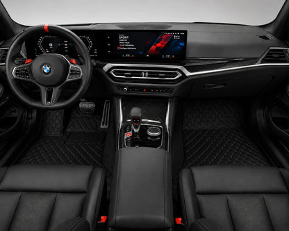 V12 Mats premium diamond custom car mats set | Black and Black Stitching