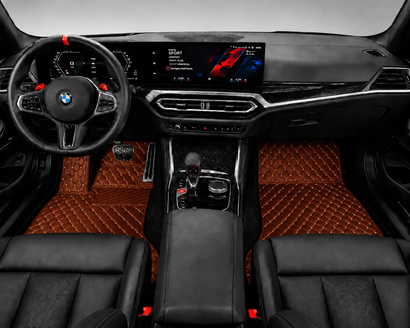 V12 Mats premium diamond custom car mats set | Caramel Brown