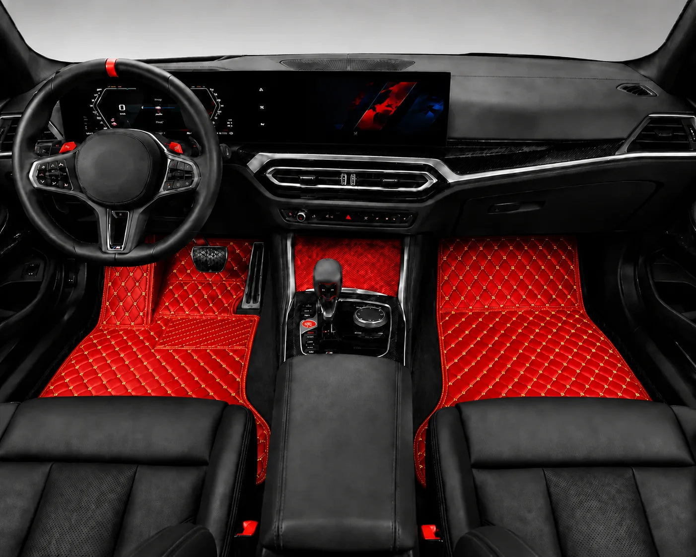 V12 Mats premium diamond custom car mats set | Ferrari Red