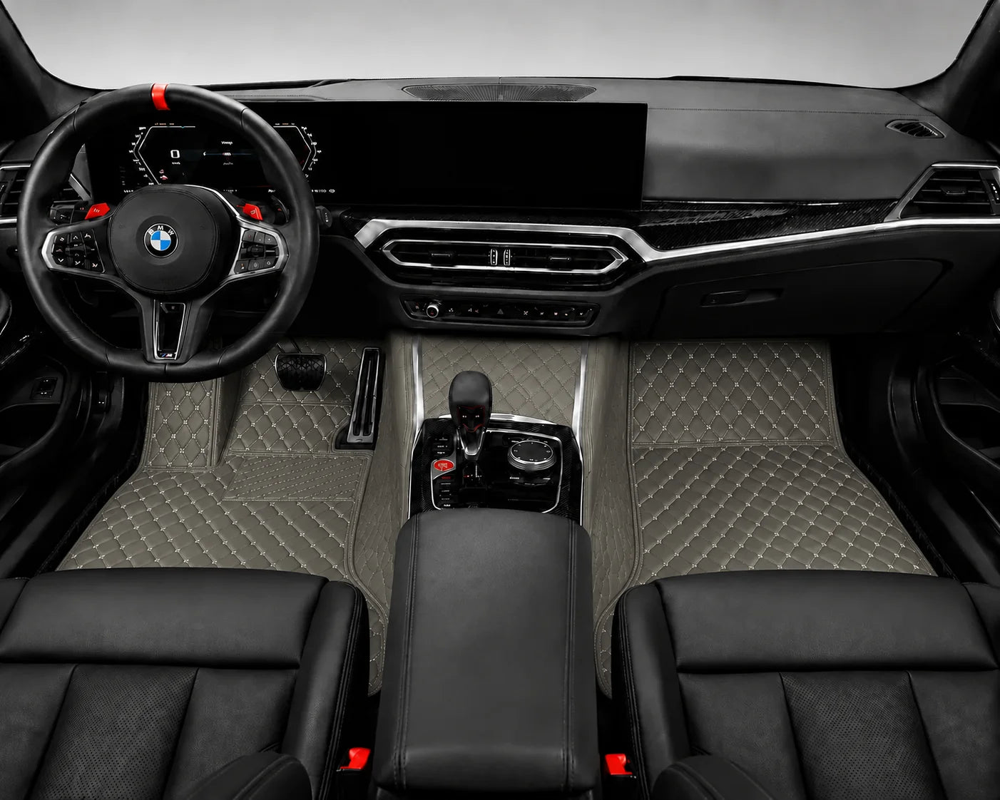 V12 Mats premium diamond custom car mats set | Light Gray
