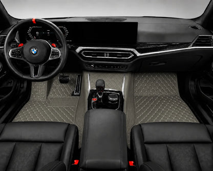 V12 Mats premium diamond custom car mats set | Light Gray
