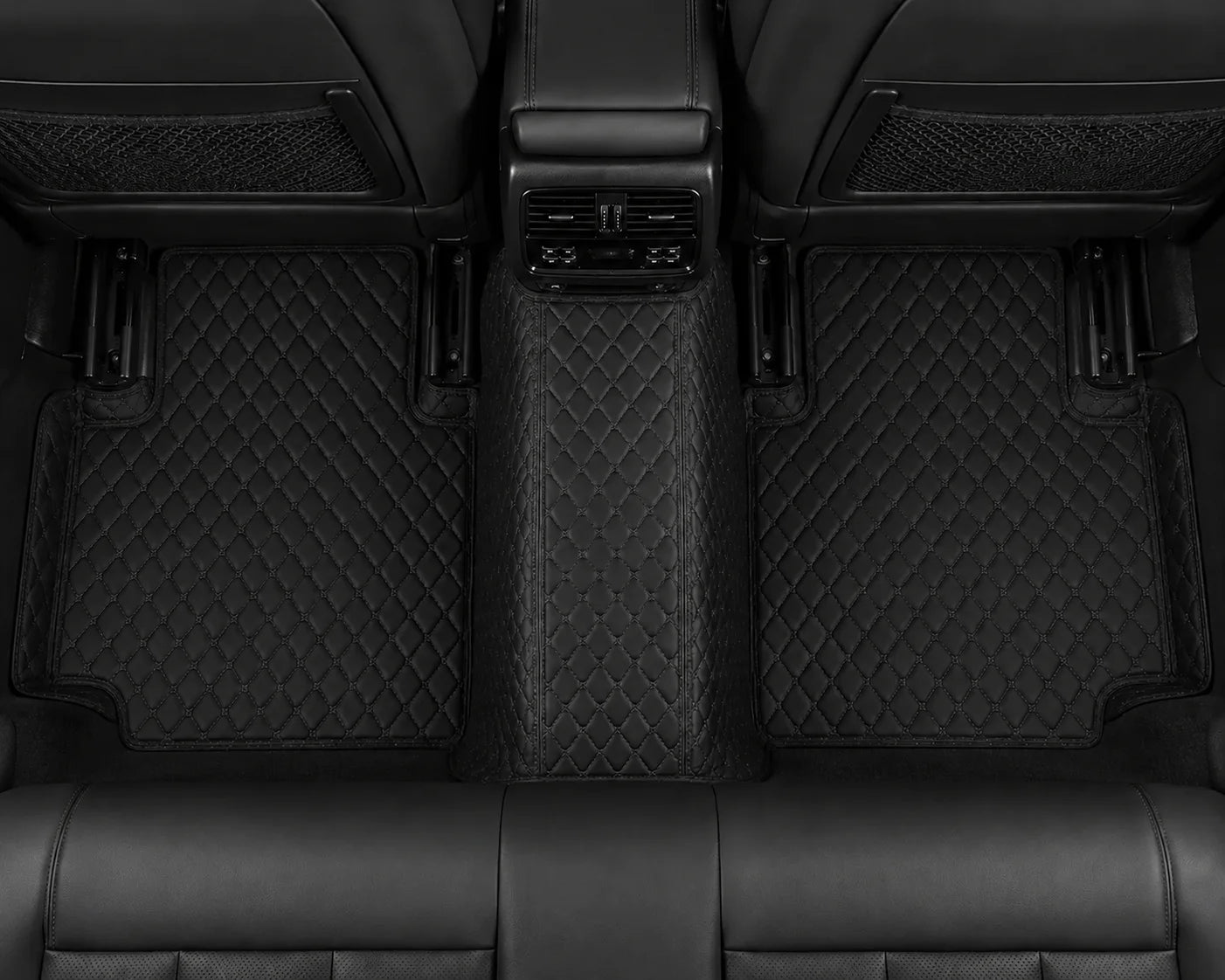 V12 Mats premium diamond custom car mats set | Black and Black Stitching