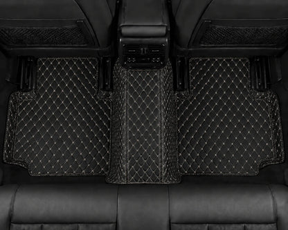 V12 Mats premium diamond custom car mats set | Black and Beige Stitching