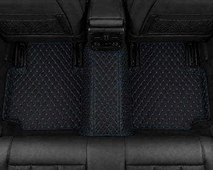 V12 Mats premium diamond custom car mats set | Black and Blue Stitching
