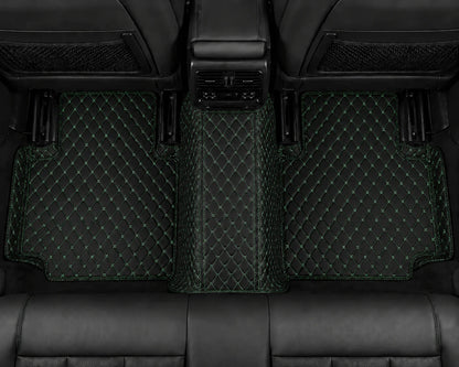 V12 Mats premium diamond custom car mats set | Black and Green Stitching