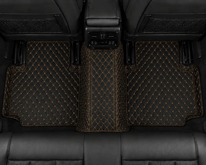 V12 Mats premium diamond custom car mats set | Black and Orange Stitching