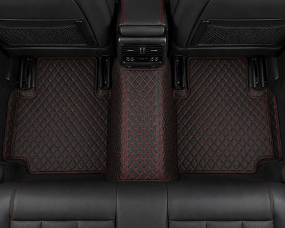 V12 Mats premium diamond custom car mats set | Black and Red Stitching