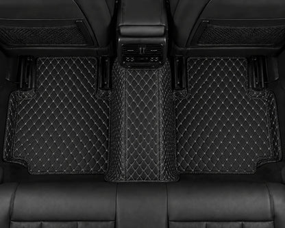 V12 Mats premium diamond custom car mats set | Black and White Stitching