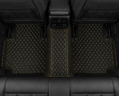 V12 Mats premium diamond custom car mats set | Black and Yellow Stitching
