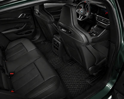 V12 Mats premium diamond custom car mats set | Black and Black Stitching