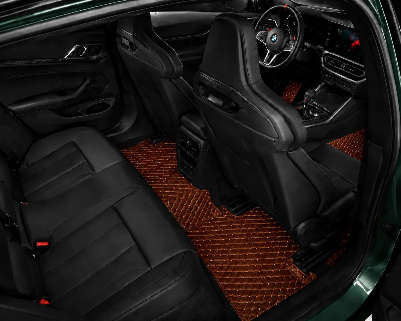V12 Mats premium diamond custom car mats set | Caramel Brown