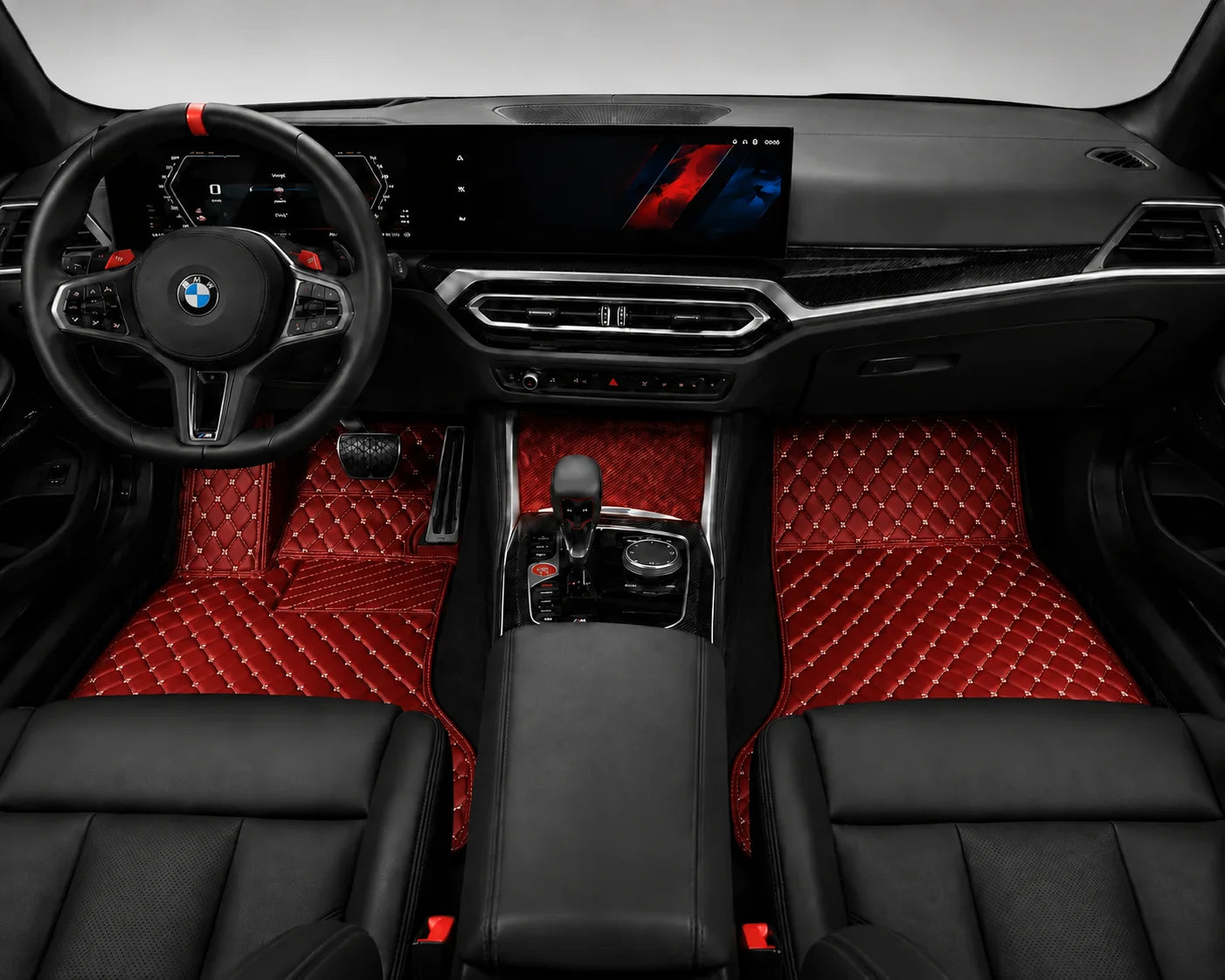 V12 Mats premium diamond custom car mats set | Cherry Red