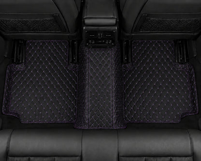 V12 Mats premium diamond custom car mats set | Black and Purple Stitching
