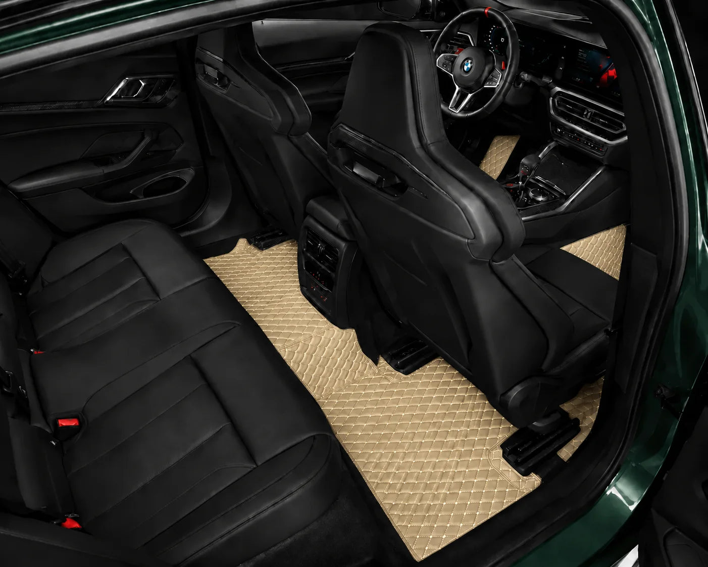 V12 Mats premium diamond custom car mats set | Cream Beige