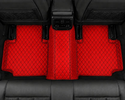 V12 Mats premium diamond custom car mats set | Ferrari Red & Black Stitching