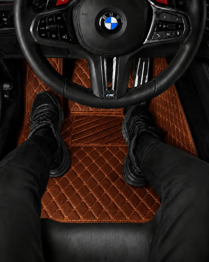 V12 Mats premium diamond custom car mats set | Caramel Brown