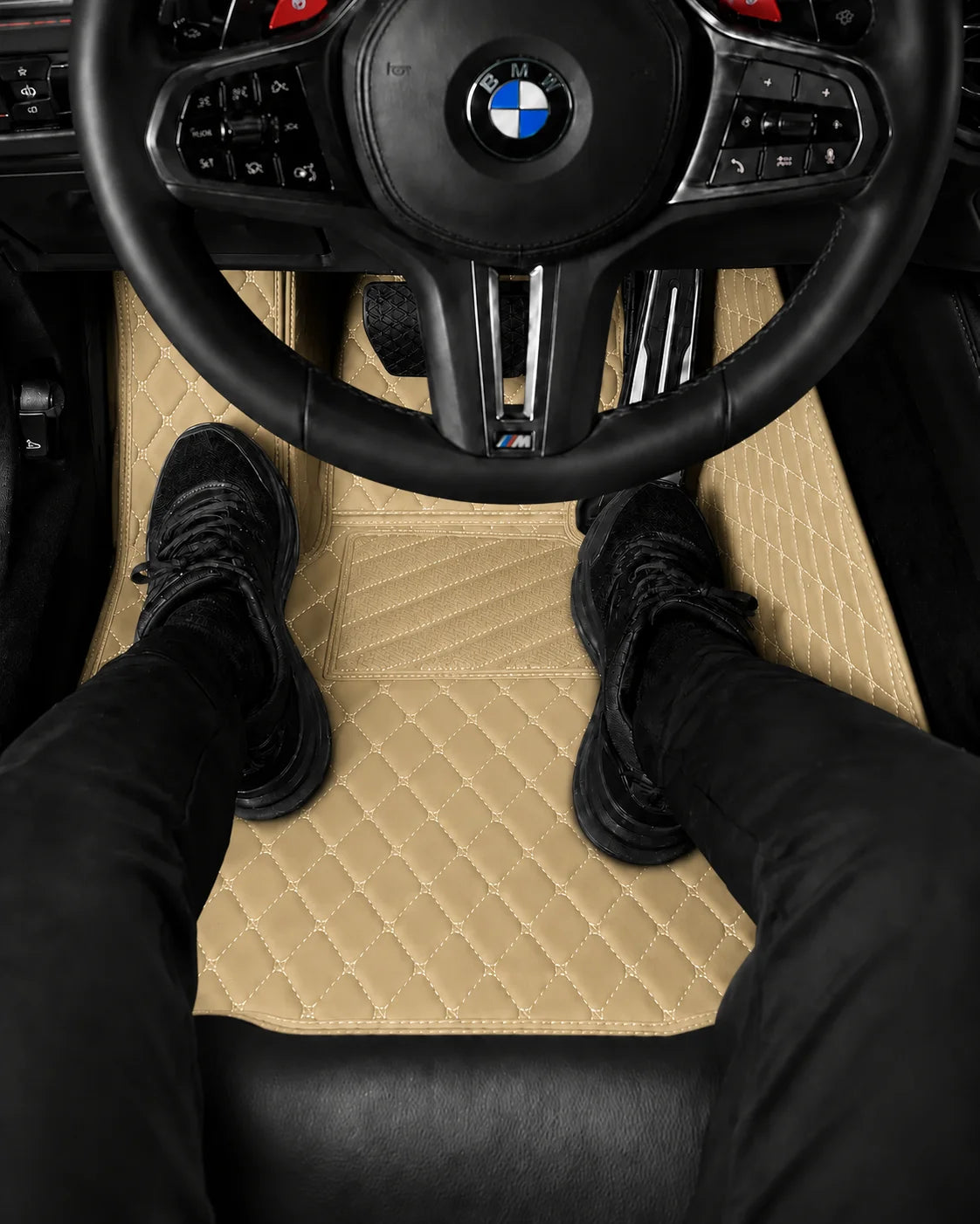 V12 Mats premium diamond custom car mats set | Cream Beige