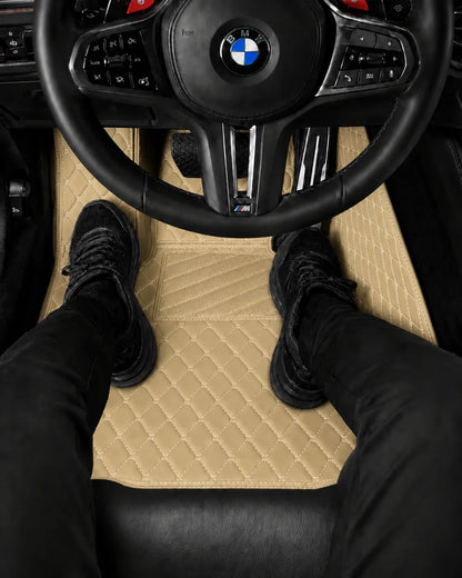 V12 Mats premium diamond custom car mats set | Cream Beige
