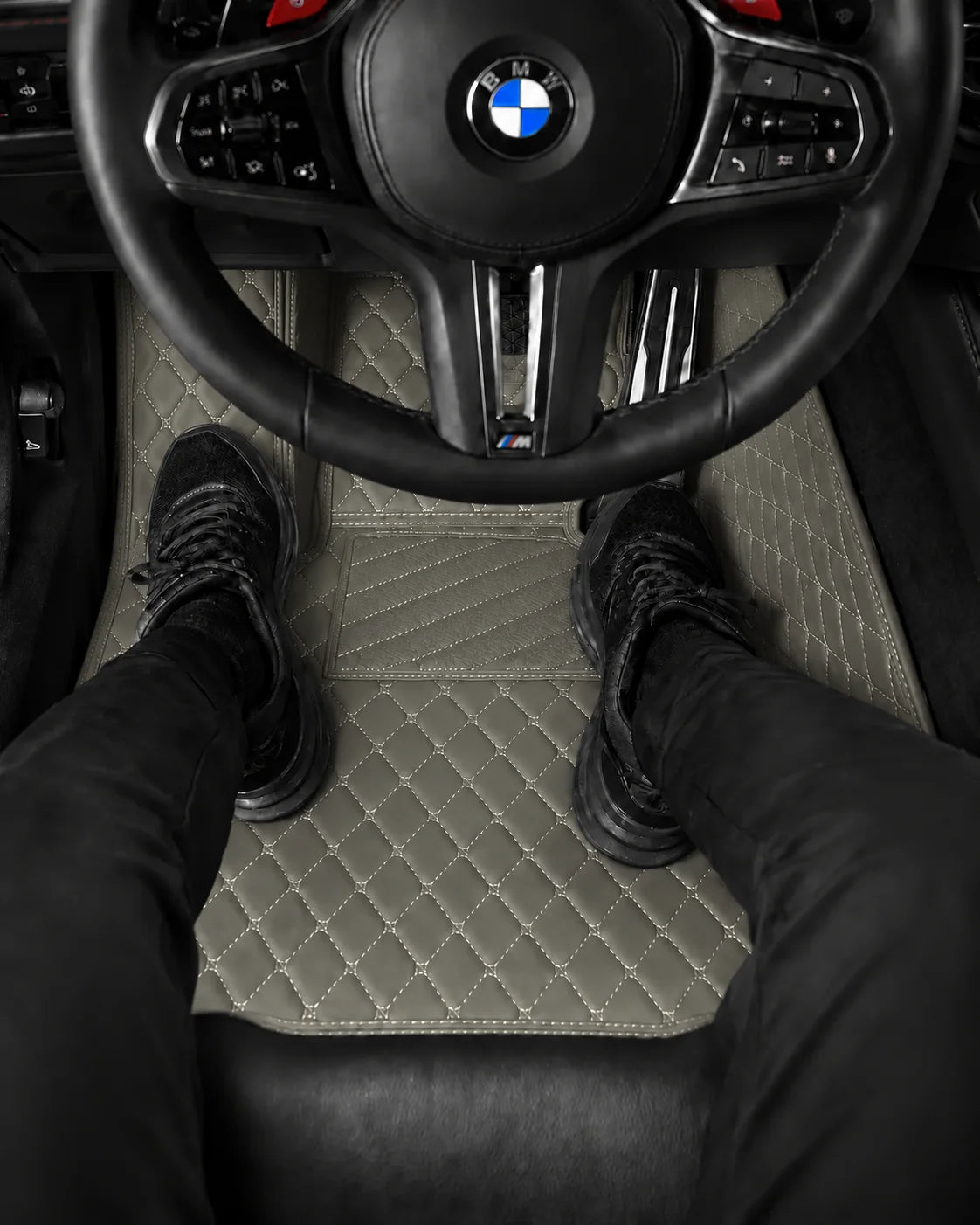V12 Mats premium diamond custom car mats set | Light Gray