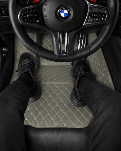 V12 Mats premium diamond custom car mats set | Light Gray