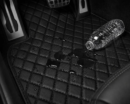 V12 Mats premium diamond custom car mats set | Black and Black Stitching