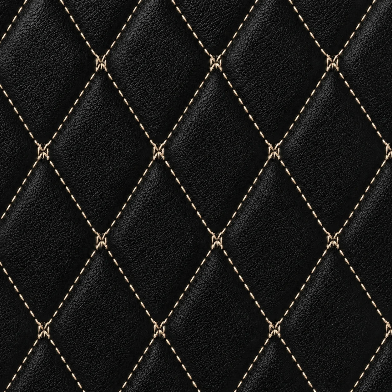 V12 Mats premium diamond custom car mats set | Black and Beige Stitching
