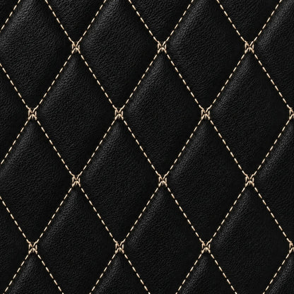 V12 Mats premium diamond custom car mats set | Black and Beige Stitching