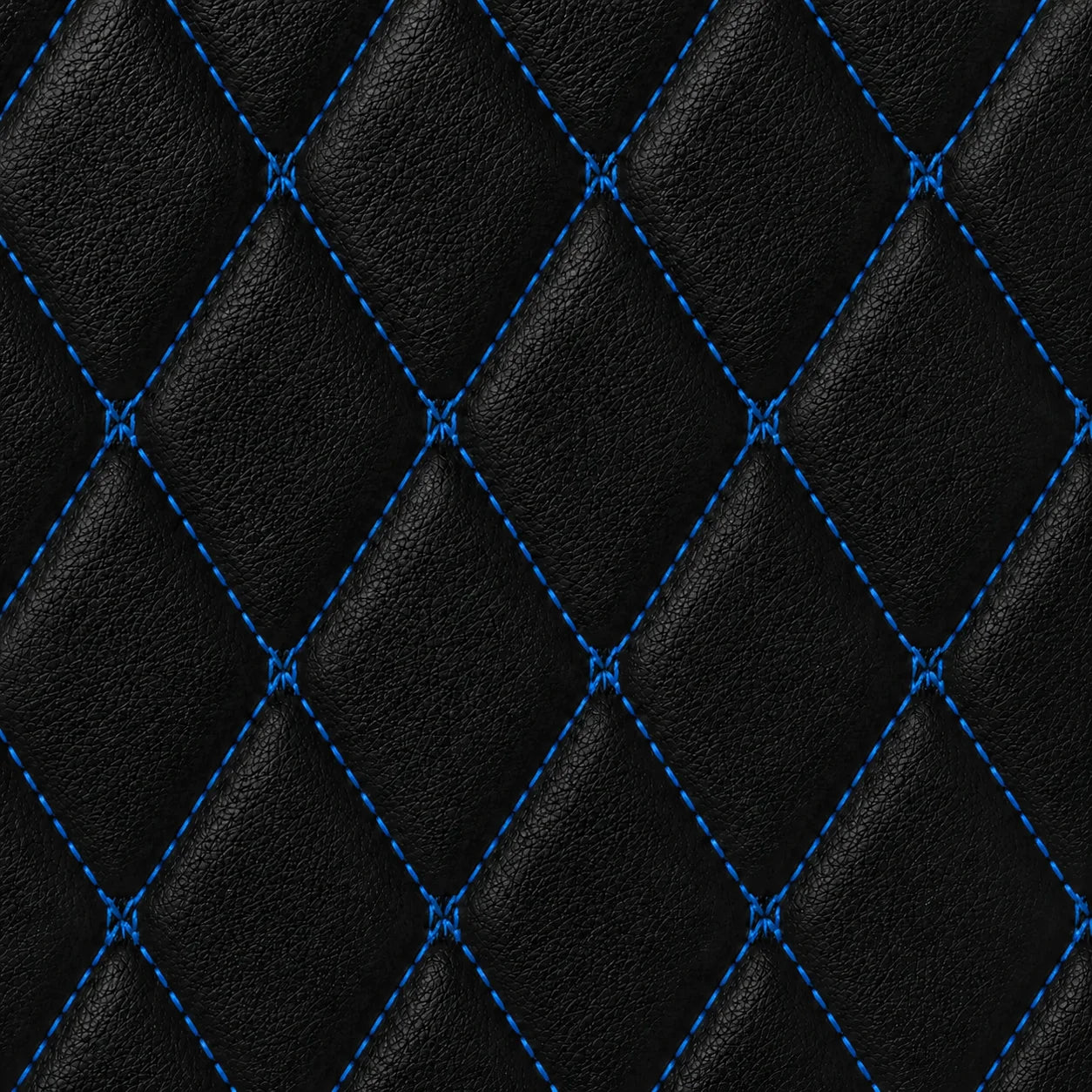 V12 Mats premium diamond custom car mats set | Black and Blue Stitching