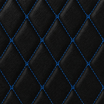 V12 Mats premium diamond custom car mats set | Black and Blue Stitching