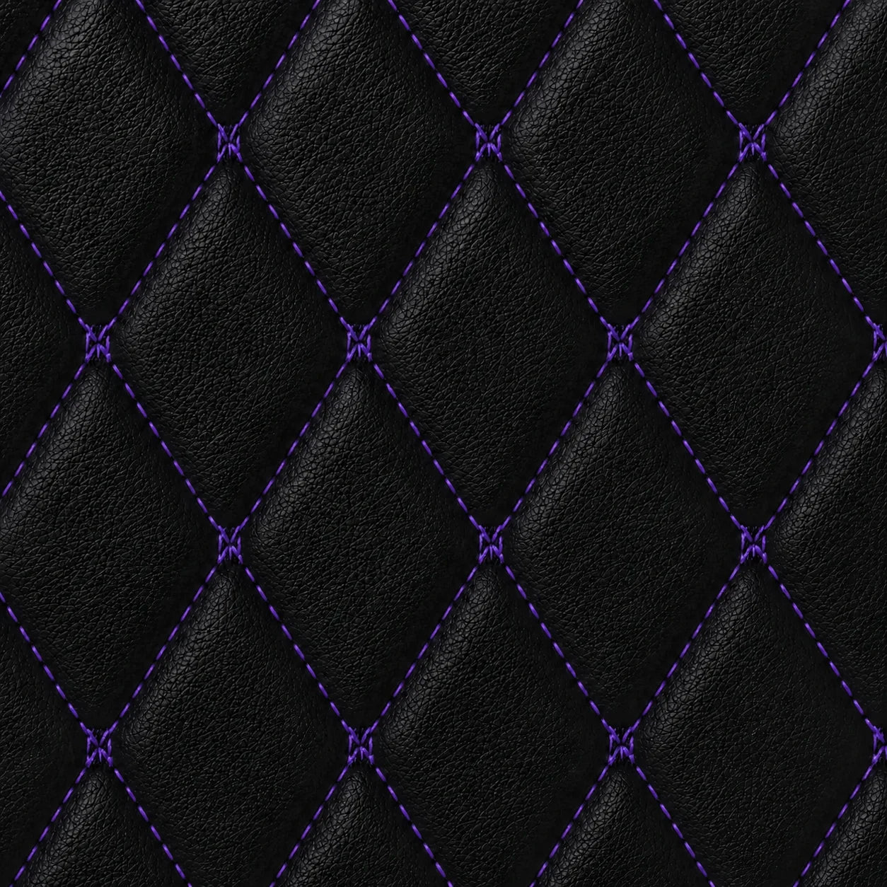 V12 Mats premium diamond custom car mats set | Black and Purple Stitching