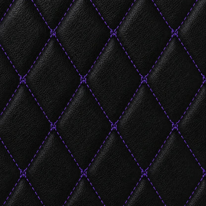 V12 Mats premium diamond custom car mats set | Black and Purple Stitching