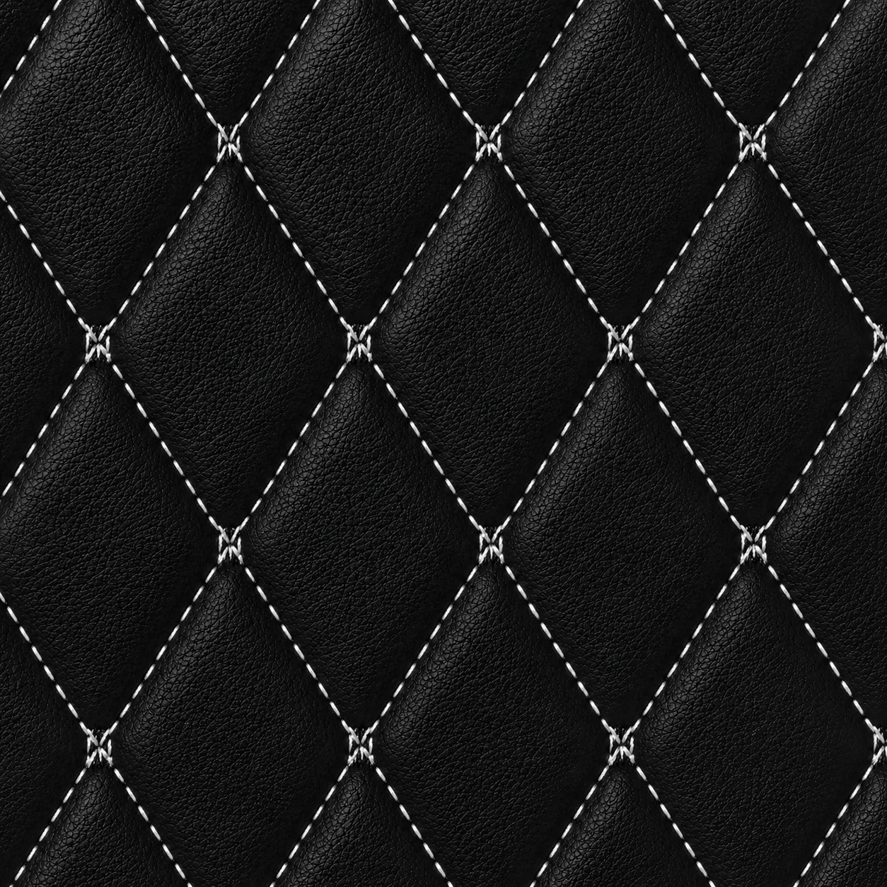 V12 Mats premium diamond custom car mats set | Black and White Stitching