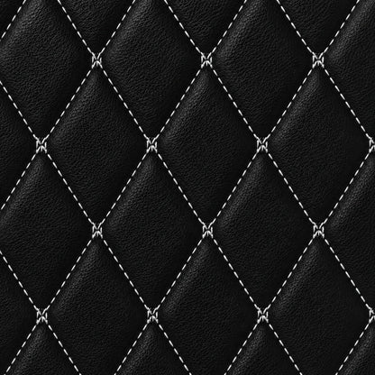 V12 Mats premium diamond custom car mats set | Black and White Stitching