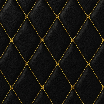 V12 Mats premium diamond custom car mats set | Black and Yellow Stitching
