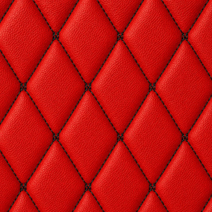 V12 Mats premium diamond custom car mats set | Ferrari Red & Black Stitching